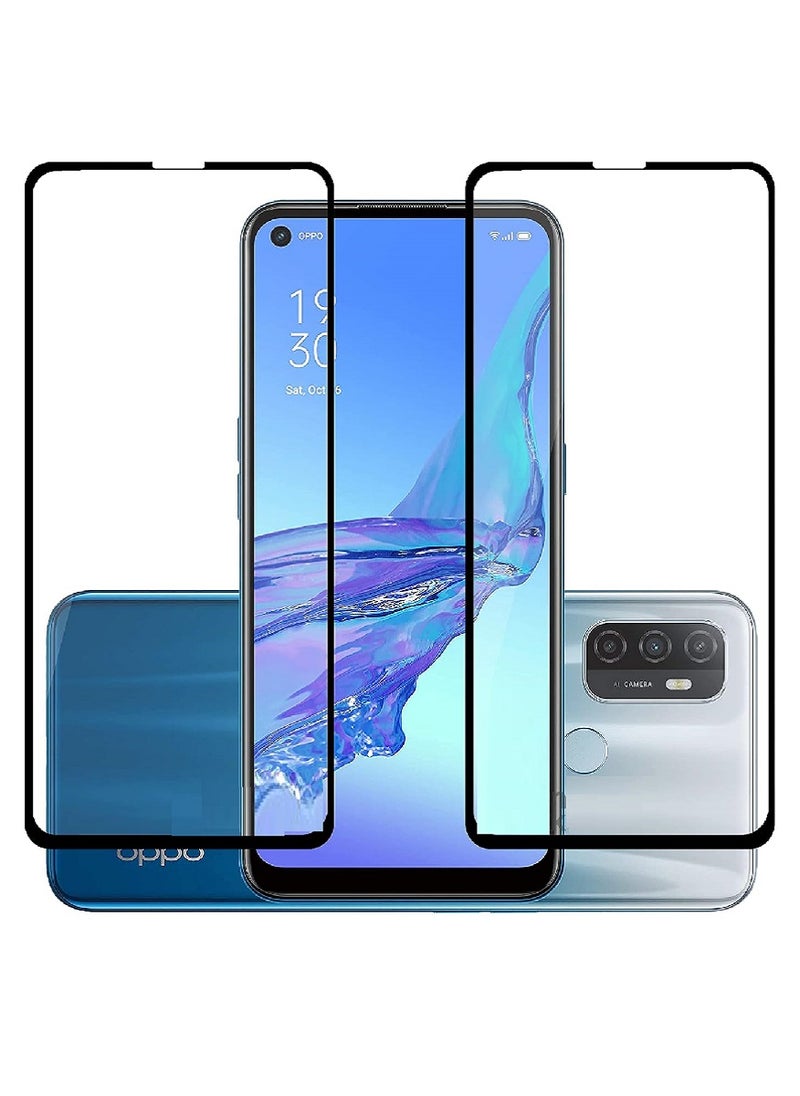 Super 2 Pieces Tempered Glass Screen Protector 5D Designed For Oppo A53s Full Glue Edge to Edge Full Screen Coverage And Bubble Free - Image 1