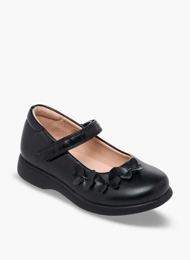 فلورا بيلا من شو إكسبرس Girls Butterfly Detail Hook & Loop School Shoes