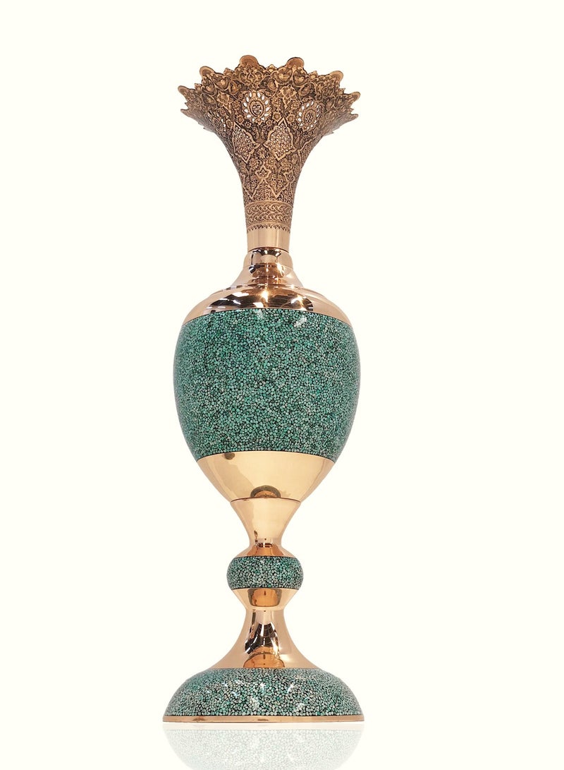 احتفالات  Ehtifalat Handmade Copper Turquoise Stone Inlay P203  - Image 1