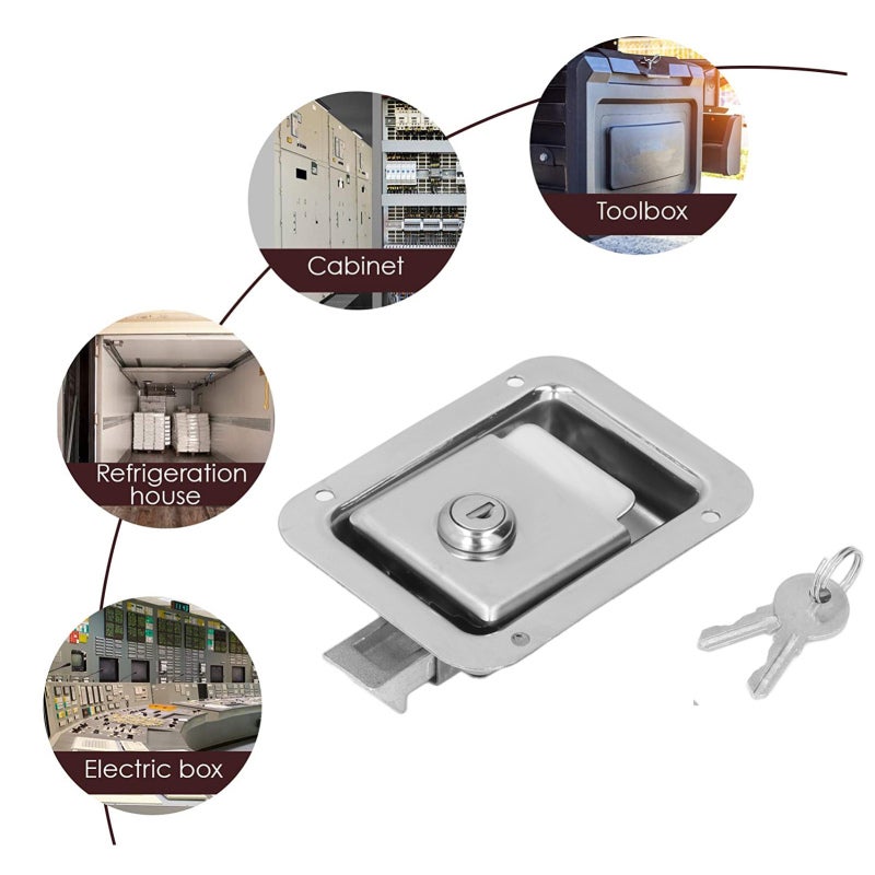 Travel Trailer Lock 304 Stainless Steel Flush Mount Handle - Heavy Duty Weather Resistant RV Door Latch for RV Travel Trailer Toolbox Electric Box Cabinet - Image 4