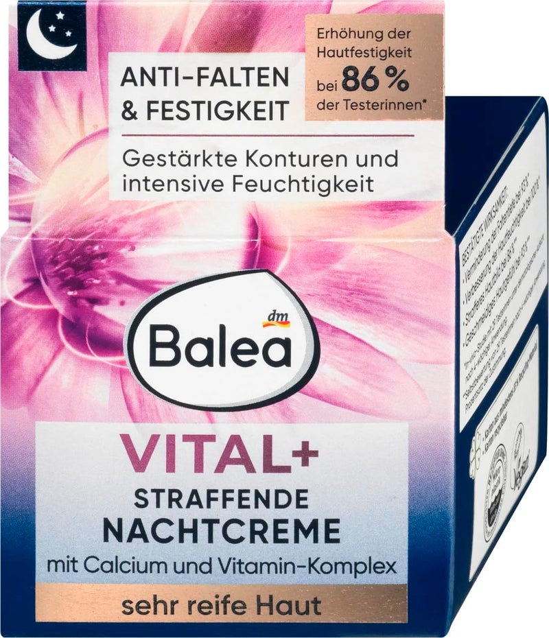 dm balea Balea Vital+ Intensive Night Cream for Very Mature Skin (55+ to 70+) with Calcium & Royal Jelly - Not Tested on Animals - 50ml by dm balea - Image 1