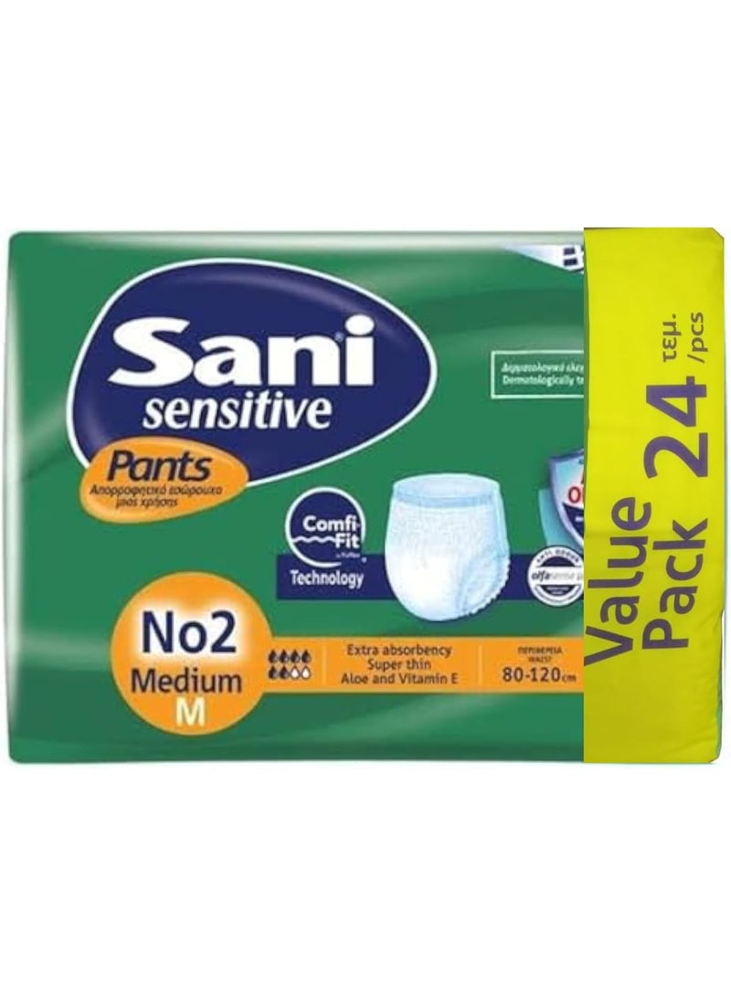 ساني سينستيف حفاضات ساني / متوسطة 24 قطعة