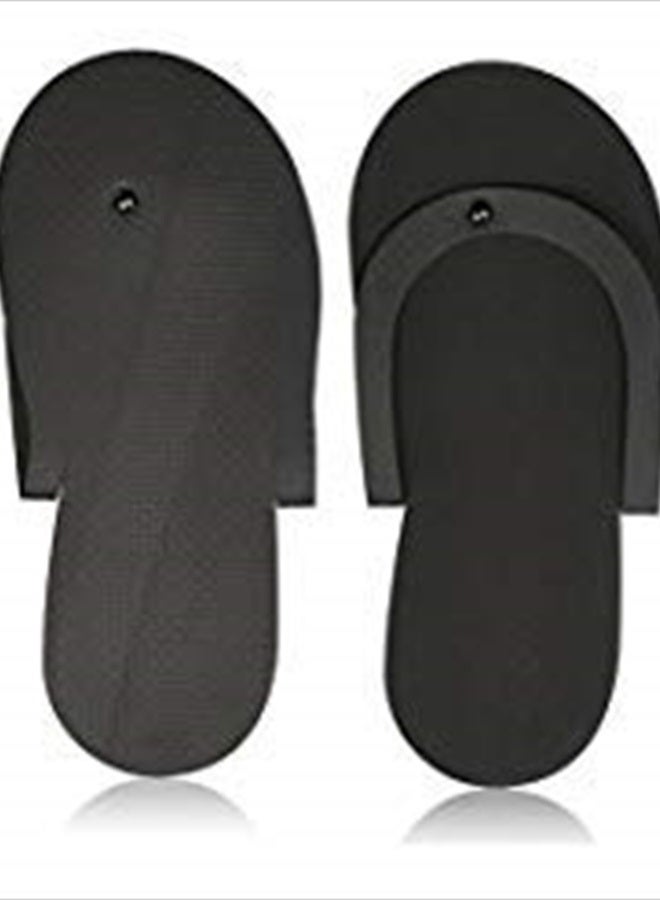 نعال بيدي مريحة من فور برو، أسود، نعال بيدي قابلة للتخلص منها لصالونات الأظافر والسبا، مغلفة بشكل فردي، 12 زوج