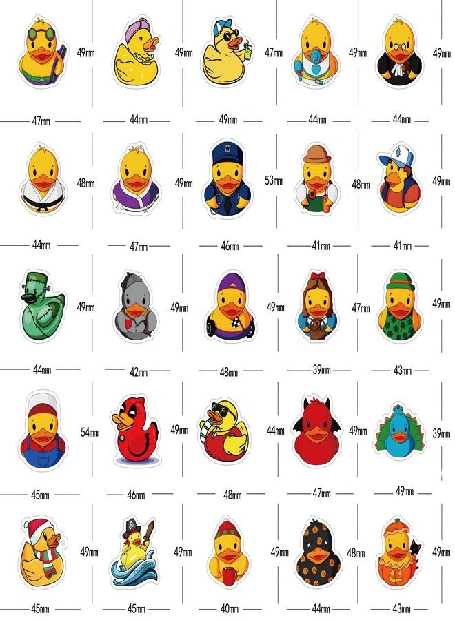 YEESACG 69Pcs Rubber Duck Kawaii Waterproof Stickers Pack | Cute Animals Ducks Unlimited Cartoon Cool Deacls Graffiti Vinyl for Adults Water Bottle Skateboard Luggage Laptop Computer Phone - Image 2