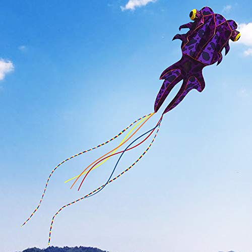Kizh Kite Giant 3D Goldfish Frameless Soft Parafoil Kites for Kids and Adults Easy Flyer Kite for Beach Park Garden Playground with 50m Line and 2 Tail - Image 5