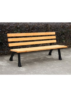 LIVING ACCENTS Fine-Grade Cast Iron Contemporary Weather-Resistant Garden Bench Light Brown and Black 150 x 78 cm  - Image 2