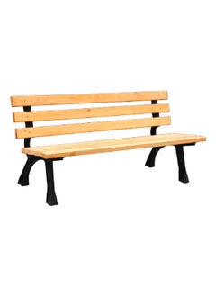 LIVING ACCENTS Fine-Grade Cast Iron Contemporary Weather-Resistant Garden Bench Light Brown and Black 150 x 78 cm  - Image 1