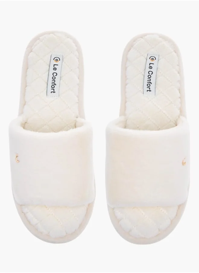 لو كونفورت Womens Quilted Slip-On Bedroom Slippers