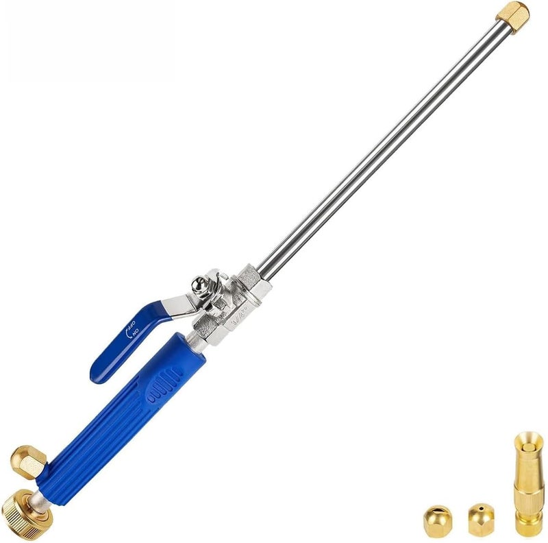 Raddile Jet Nozzle for Garden Hose, High Pressure Power Washer Wand with 3 Different Hydro Nozzles and Quick Connectors for Gutter Patio Car Pet Window 18 Inch (Dark Blue) - Image 1