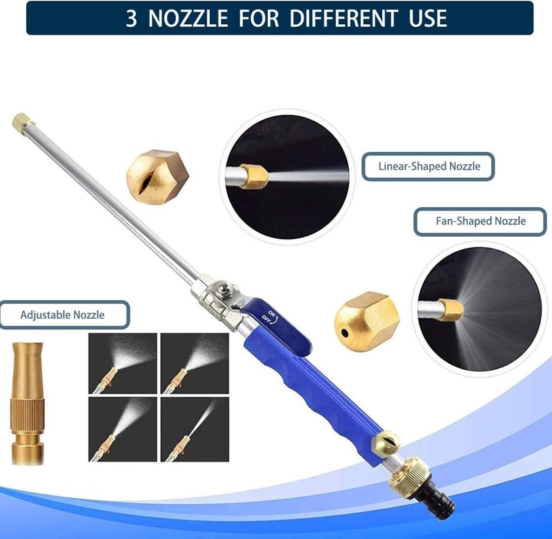 Raddile Jet Nozzle for Garden Hose, High Pressure Power Washer Wand with 3 Different Hydro Nozzles and Quick Connectors for Gutter Patio Car Pet Window 18 Inch (Dark Blue) - Image 5
