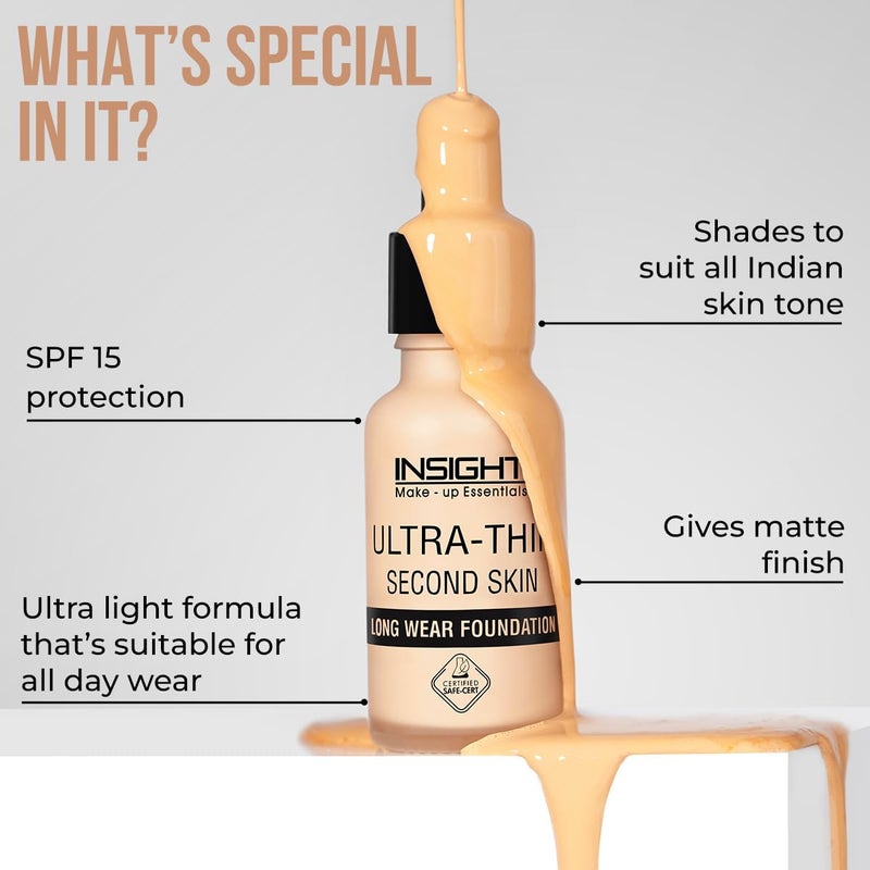 Insight INSIGHT Cosmetics UltraThin Second Skin Long Wear Liquid Matte Foundation Waterproof Full Coverage Long Lasting Light Oil Free Face Makeup20MlFd2802 - Image 2