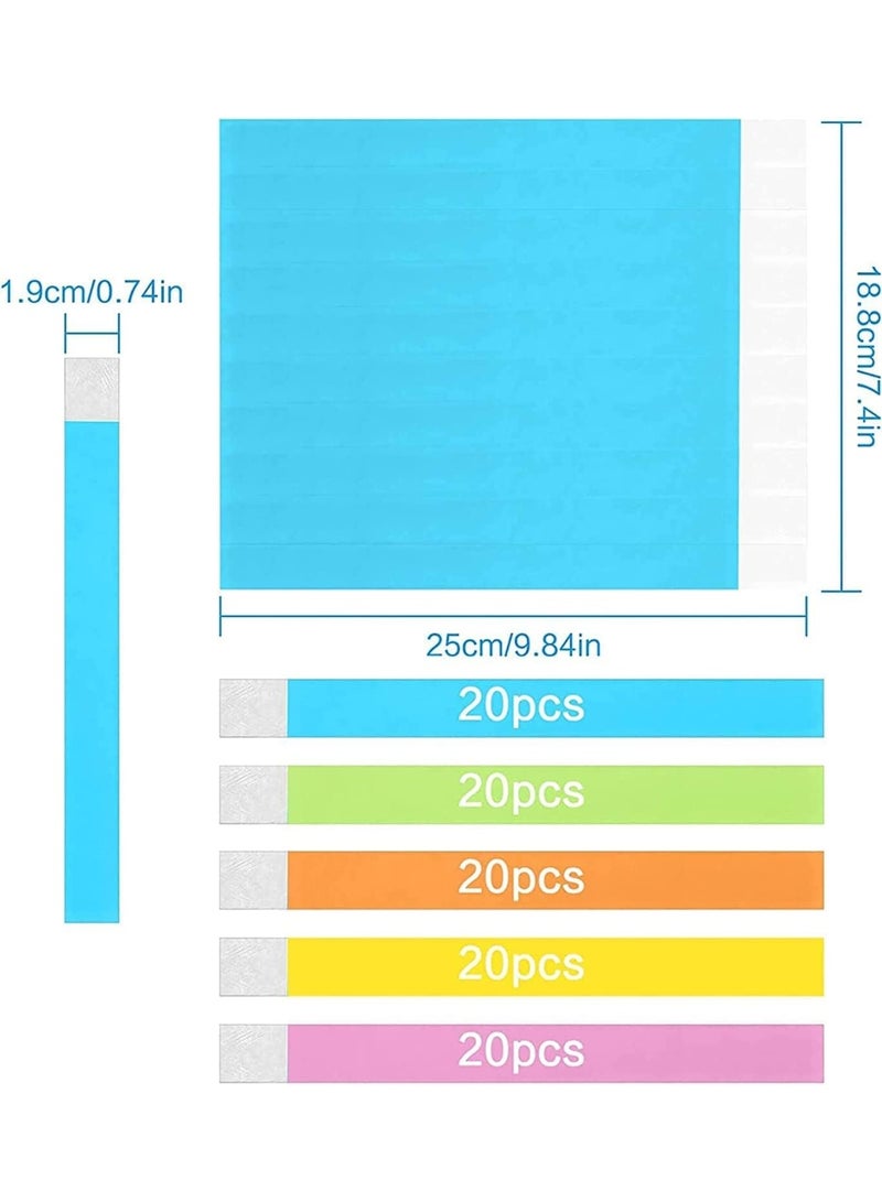 100 Pcs Fluorescent Colored Wristbands for Events, Security, Parties, Festivals - Image 2