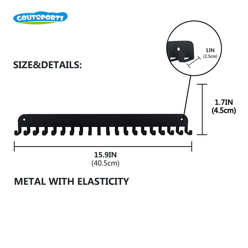 Goutoports Medal Display Hanger - Sport Award Plaques Holder Rack for Wall Mount - Black Steel Metal Holder With 20 Hooks Hold Up 60 Medals Easy to Install - Image 2