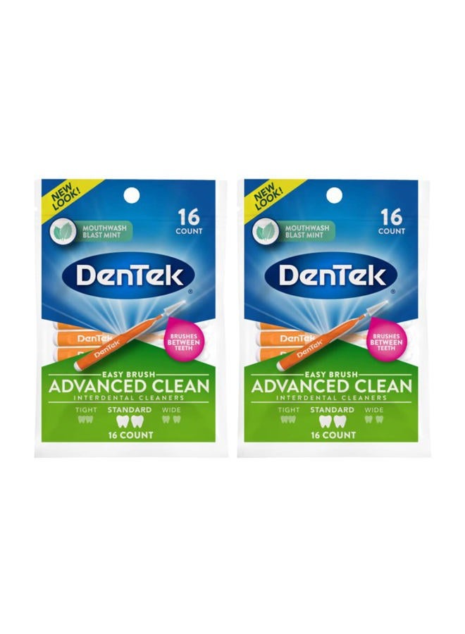 Dentek Easy Brush Interdental Cleaners, Mint 16 Count (Pack of 2) - Image 1
