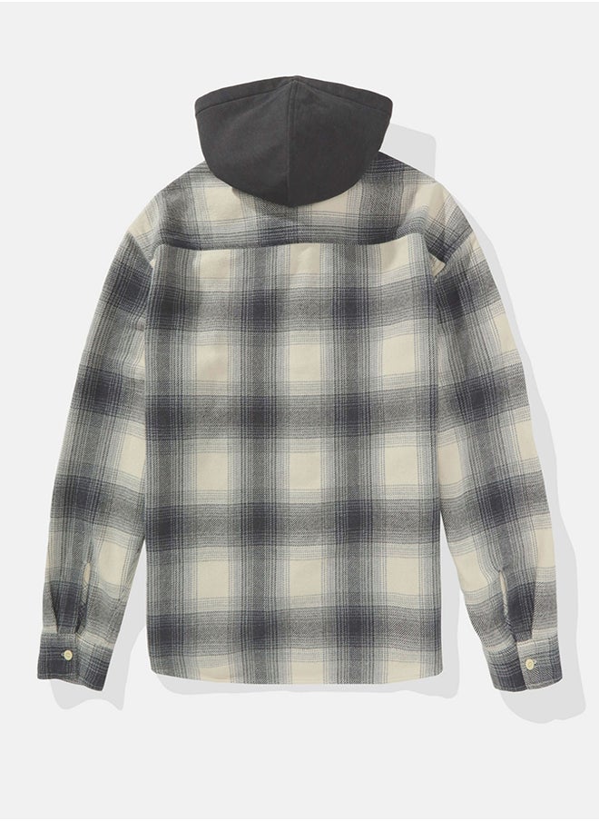 American Eagle - Checked Hooded Shirt - Image 1