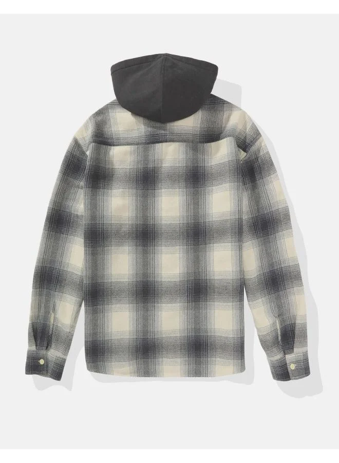 American Eagle Checked Hooded Shirt