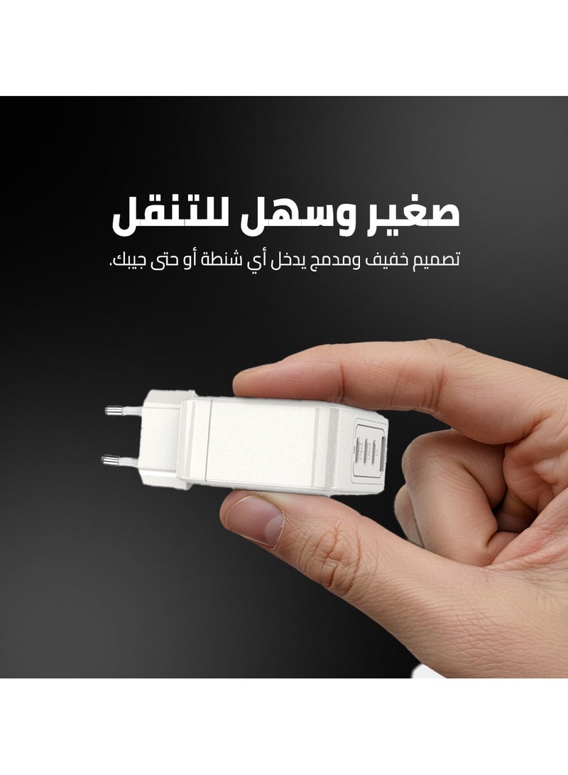 cardoO GaN Charger 35W – Compact Fast Charger – USB-C & USB-A Ports – Safe & Efficient Power Adapter – GaN Technology – Travel-Ready for Phones & Tablets – White - Image 5