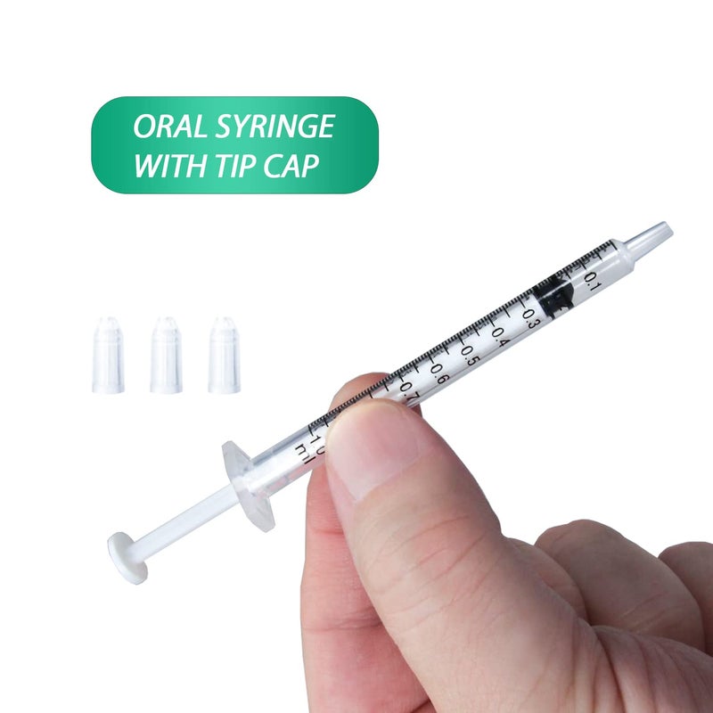 HiMo 1ml Syringe for Liquid, Oral, Scientific Labs, Measurement, Dispensing, with Cap- 10 Pack 1ml Syringes - Image 3