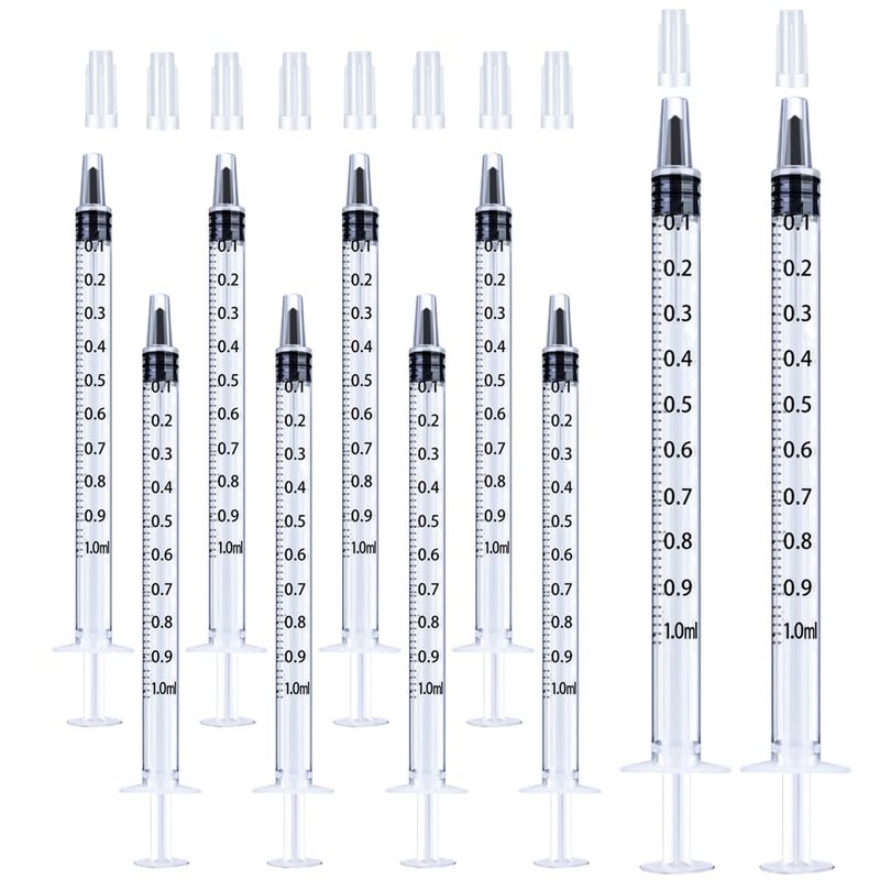 HiMo 1ml Syringe for Liquid, Oral, Scientific Labs, Measurement, Dispensing, with Cap- 10 Pack 1ml Syringes - Image 1