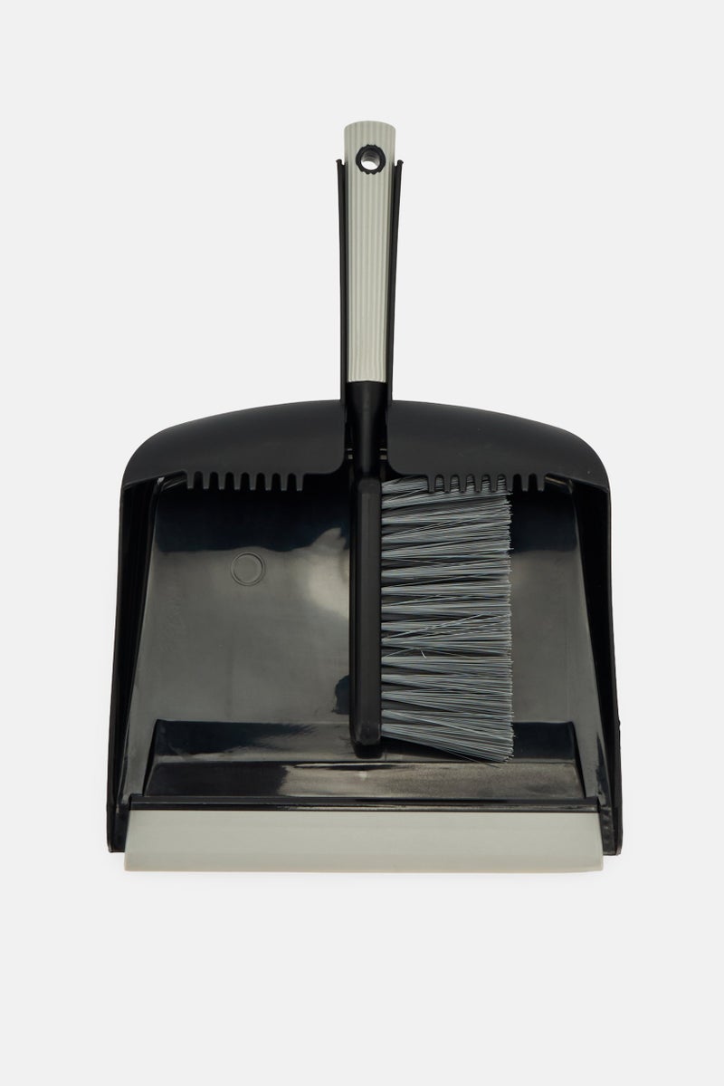 Trio Dustpan And Brush Set, Black - Image 1