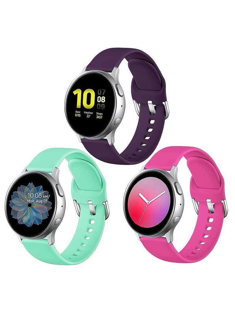 KASTWAVE 3 Pack 20 mm Watch Bands Compatible for Samsung Galaxy Watch Active 2 - Image 1