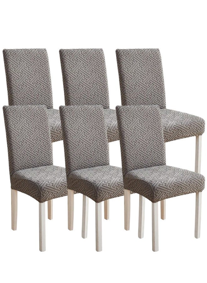 XiuWoo 6PC Set Stretch Dining Chair Cover Washable Removable Chair Slipcover Dining Chair Protector Cover for Kitchen Dining Room Hotel  - Image 1