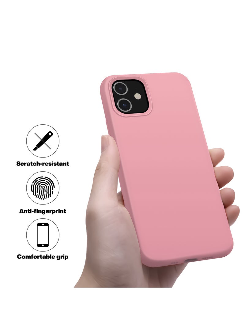 Compatible with iPhone 11 6.1 Inch Slim Liquid Silicone 4 Layers Soft Gel Rubber Shockproof Protective Phone Case with Anti Scratch Microfiber Lining (Pink) - Image 3