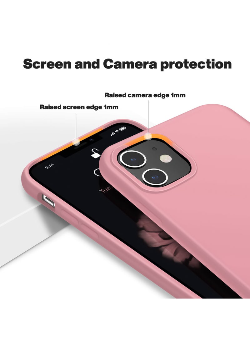 Compatible with iPhone 11 6.1 Inch Slim Liquid Silicone 4 Layers Soft Gel Rubber Shockproof Protective Phone Case with Anti Scratch Microfiber Lining (Pink) - Image 5
