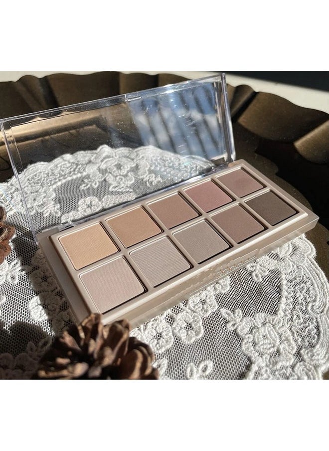 Aaiffey - 10 Colors Eyeshadow Palettehighly Pigmented Matte Eyeshadow Cement Color Eye Shadow Shades Waterproof Cool Tone Eye Makeup Palette Velvety Texture Neutral Eyeshadow04 - Image 1
