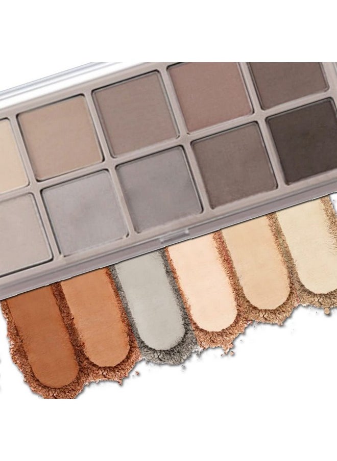 Aaiffey - 10 Colors Eyeshadow Palettehighly Pigmented Matte Eyeshadow Cement Color Eye Shadow Shades Waterproof Cool Tone Eye Makeup Palette Velvety Texture Neutral Eyeshadow04 - Image 1