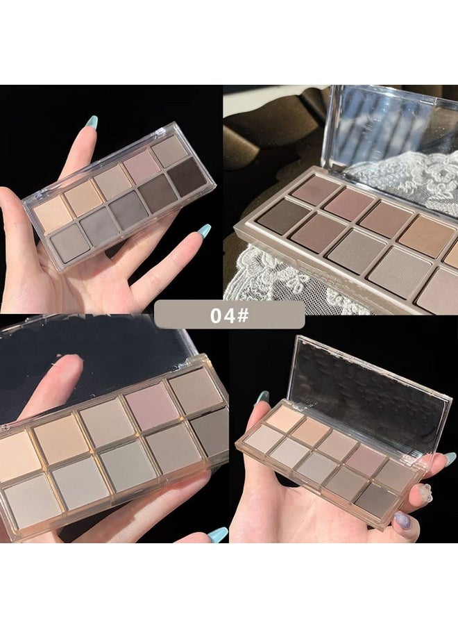 Aaiffey - 10 Colors Eyeshadow Palettehighly Pigmented Matte Eyeshadow Cement Color Eye Shadow Shades Waterproof Cool Tone Eye Makeup Palette Velvety Texture Neutral Eyeshadow04 - Image 1