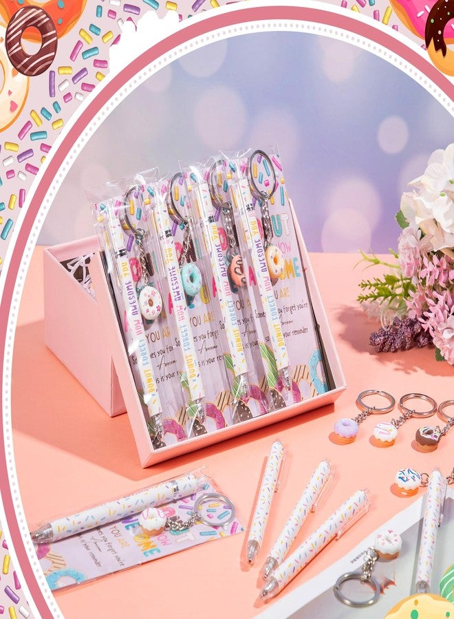 Sayglossy مجموعة Sayglossy المكونة من 36 مجموعة هدايا دونات بالجملة، أقلام حبر جاف بتصميم دونات ملهمة، سلاسل مفاتيح مضيئة، فواصل كتب شكر للموظفين، زملاء العمل، المعلمين، فريق العمل، هدايا تقديرية، هدايا حفلات أعياد الميلاد - Image 5