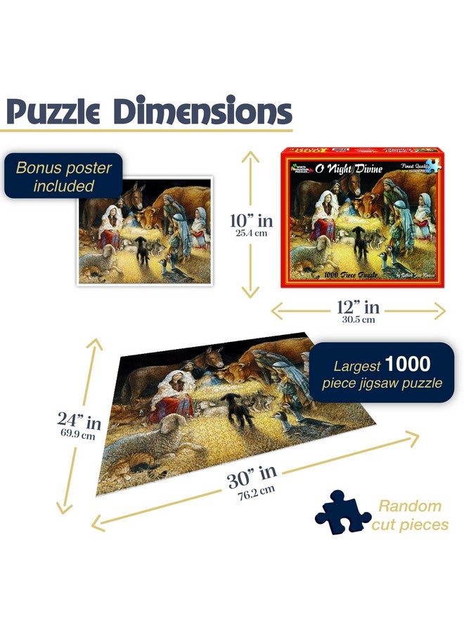 White Mountain O Night Divine Christmas Puzzles 1000 Pieces Jigsaw Puzzle for Adults and Family - Image 3