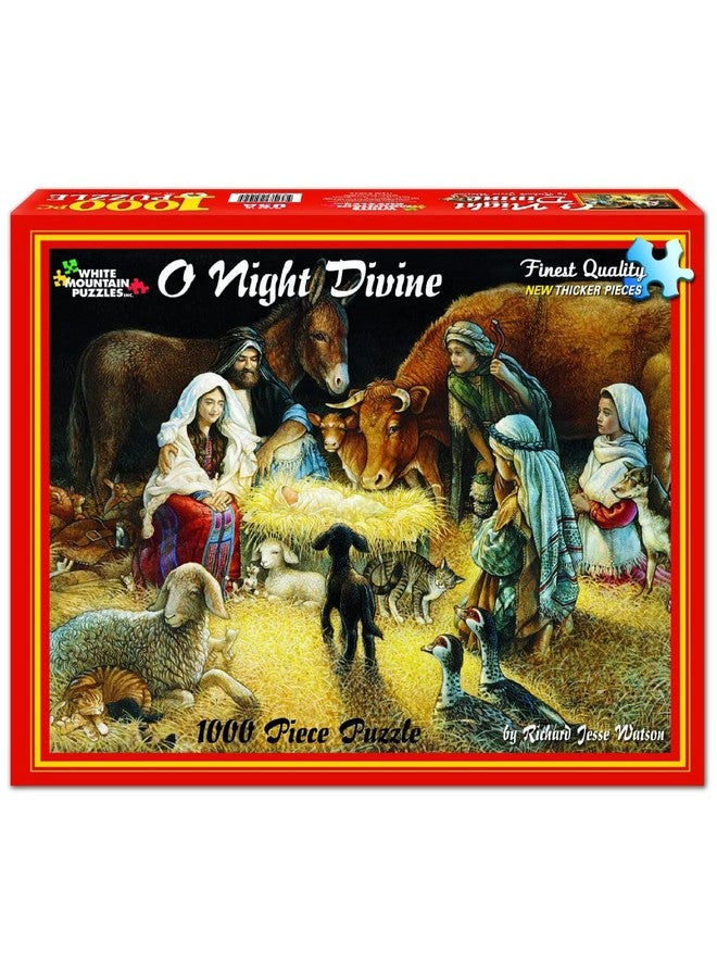 White Mountain O Night Divine Christmas Puzzles 1000 Pieces Jigsaw Puzzle for Adults and Family - Image 2