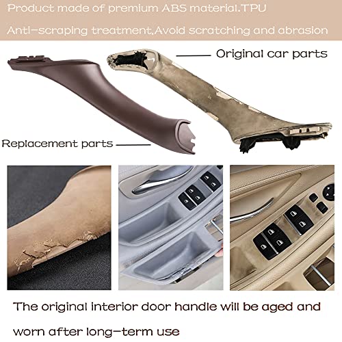 CHUANGHUI Car Door Handle Cover for BMW 5 Series F10 2011-2016 Interior Door Handles Replace Trim Cover 520i 528i 530i 535d 535i 550i (Mocha Brown) - Image 2