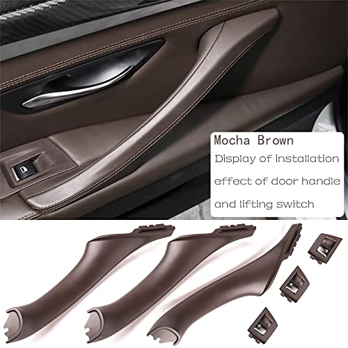 CHUANGHUI Car Door Handle Cover for BMW 5 Series F10 2011-2016 Interior Door Handles Replace Trim Cover 520i 528i 530i 535d 535i 550i (Mocha Brown) - Image 3