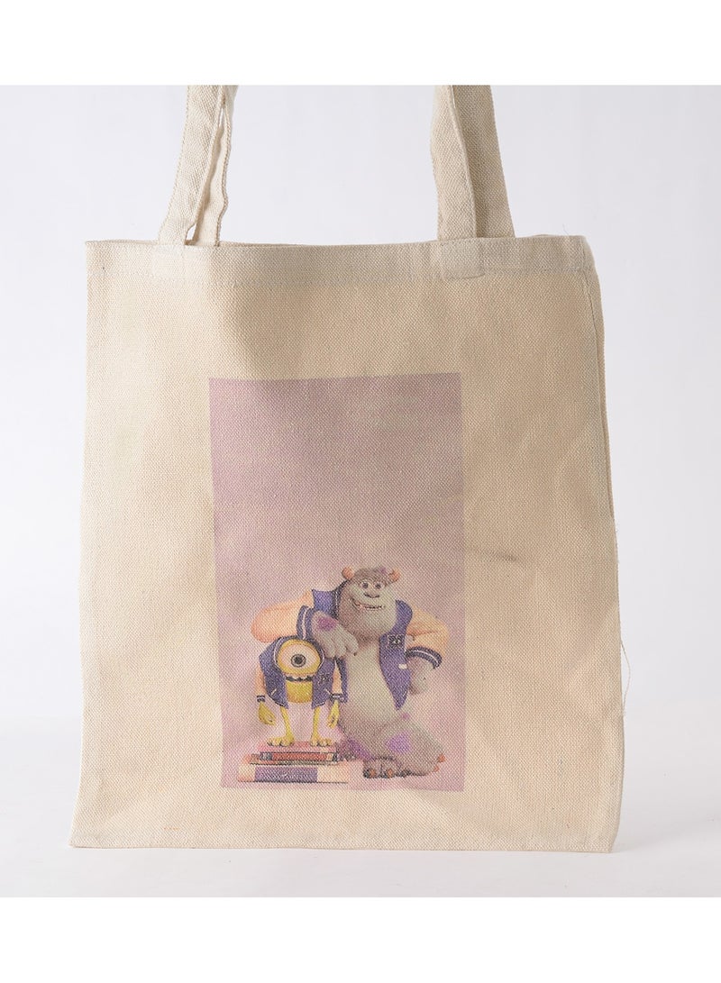 Akher el Ankoud High quality linen handbag with Shrek cartoon print 