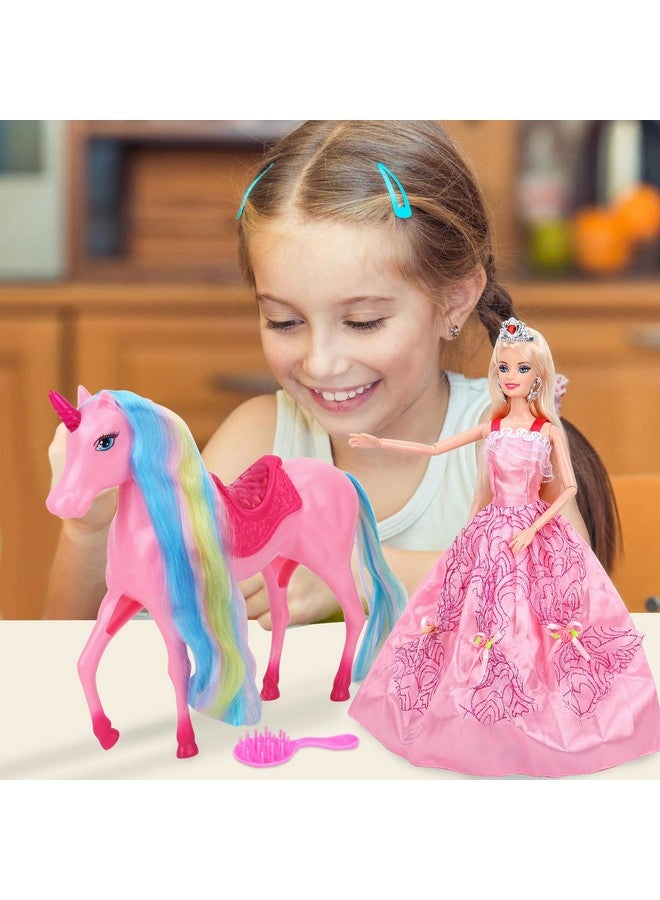 Bettina Magical Light Unicorn Princess Dolls Set, Unicorn Toys For Girls, Horse Toys With Mane And Tail, Princess Toys, Unicorn Gifts For Girls - Image 3