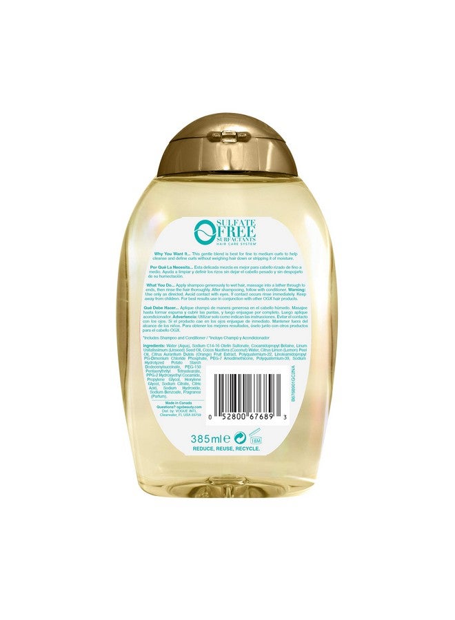 Ogx Gx Lightweight + Coconut Fine Curls Shampoo Lightweight Shampoo For Curly Hair Coconut Water Shampoo Flaxseed Oil Citrus Oil 13 Fl Oz  - Image 3