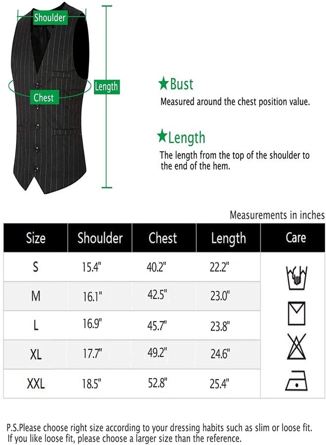 EFORLED Halloween 1920s Mens Costume 2025,Gatsby Gangster Vest,Vintage Pocket Watch,Pre Tied Bow Tie,Tie, Cbdvest-mmbdhat, XXL - Image 4