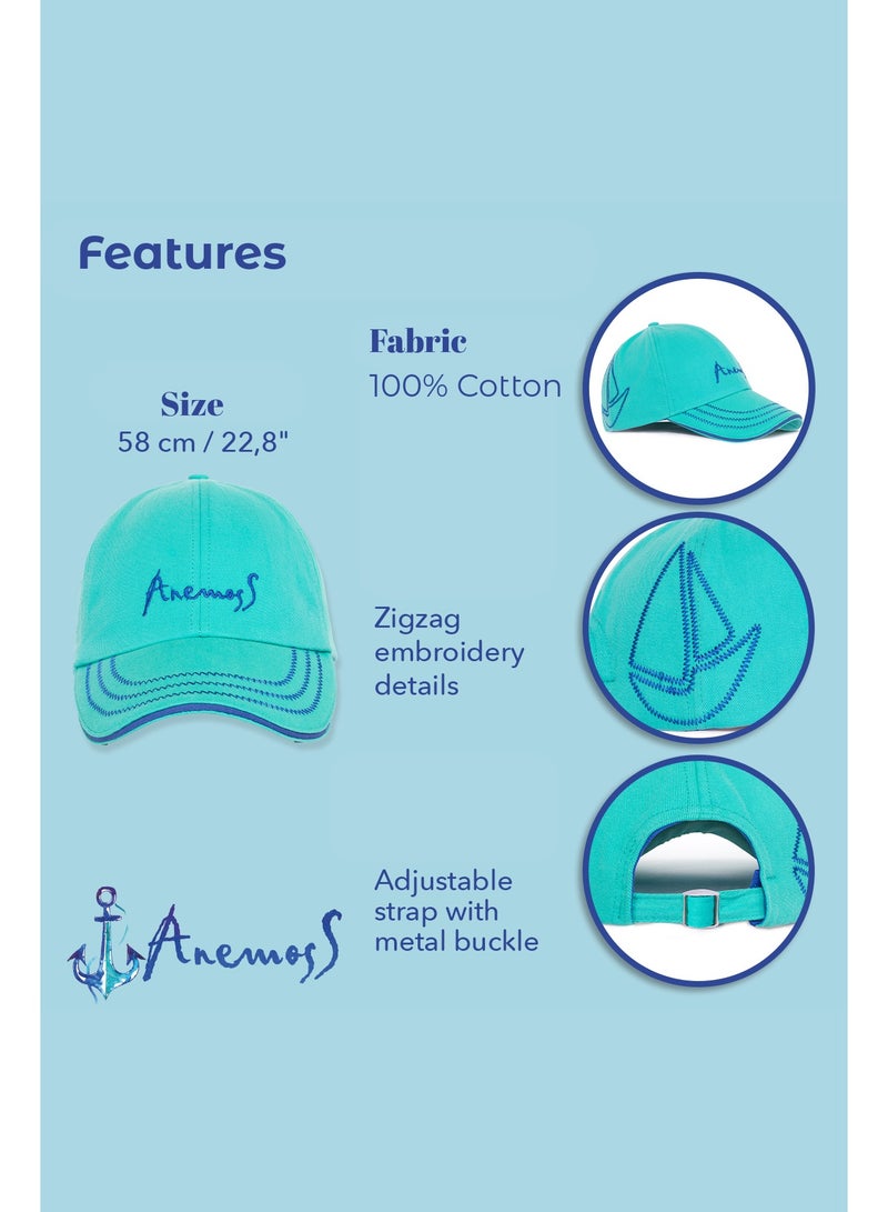أنيموس كاب كاجوال منحنٍ الحافة، قبعة بيسبول مطرزة بقارب شراعي، مصنوع من 100% قطن، مادة قابلة للتنفس، قبعة للرجال والنساء، بحزام معدني قابل للتعديل. - Image 4