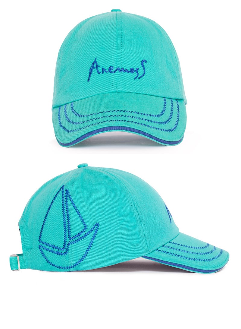 أنيموس كاب كاجوال منحنٍ الحافة، قبعة بيسبول مطرزة بقارب شراعي، مصنوع من 100% قطن، مادة قابلة للتنفس، قبعة للرجال والنساء، بحزام معدني قابل للتعديل. - Image 1
