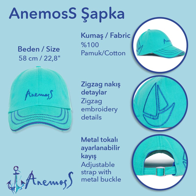 Anemoss Casual Curve Peak Cap, Embroidered Sailboat Baseball Cap, 100% Cotton, Breathable Material, Hat for Men & Women, Adjustable Metal Buckle Strap - Image 5