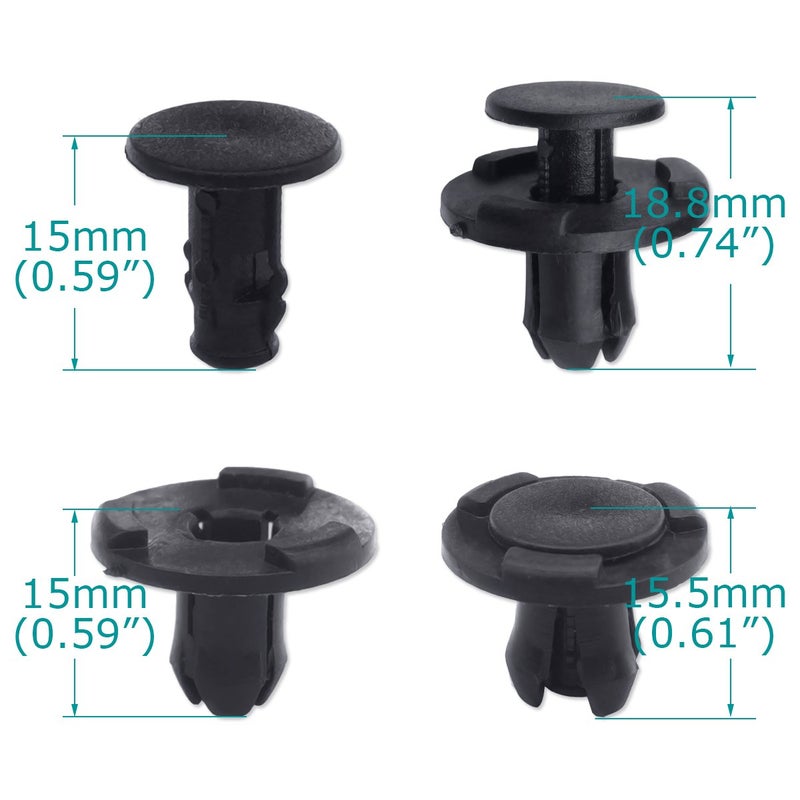 Lantee 50 Pcs Cowl Bumper Fender Liner Push Clips 01553-05323 Fit for Nissan Sentra Rogue Murano Maxima Frontier Armada Altima 350Z Versa Pathfinder, Fit for Infiniti G25 G35 G37 FX35 FX45 FX50, EX35 - Image 4