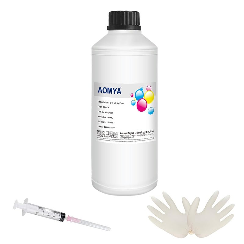 Aomya DTF Ink 500ml DTF Transfer Ink for PET Film Premium DTF Ink for Epn L1800L805ET8550R2400P400P800P600DX5XP600XP15000 prinetrs 11LBDTF Ink Black - Image 2