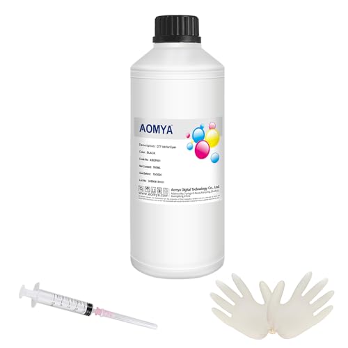 Aomya DTF Ink 500ml DTF Transfer Ink for PET Film Premium DTF Ink for Epn L1800L805ET8550R2400P400P800P600DX5XP600XP15000 prinetrs 11LBDTF Ink Black - Image 1