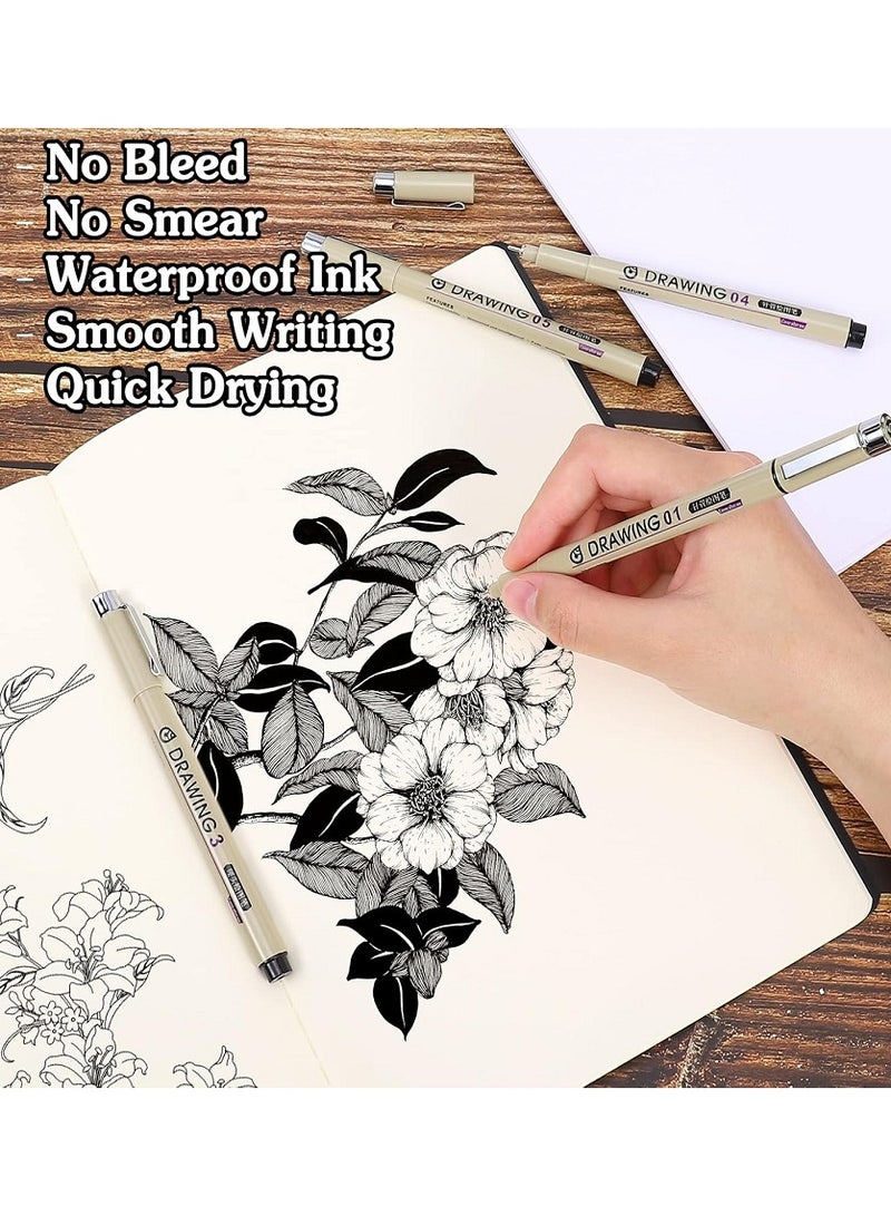 أقلام رسم فنية دقيقة، 12 قلم حبر أسود مقاوم للماء، لوازم فنية، أقلام تلوين أرشيفية، أقلام تخطيط، مخططات، هدايا أنمي، رسم مانجا، ألوان مائية، أدوات زينتانجل - Image 4