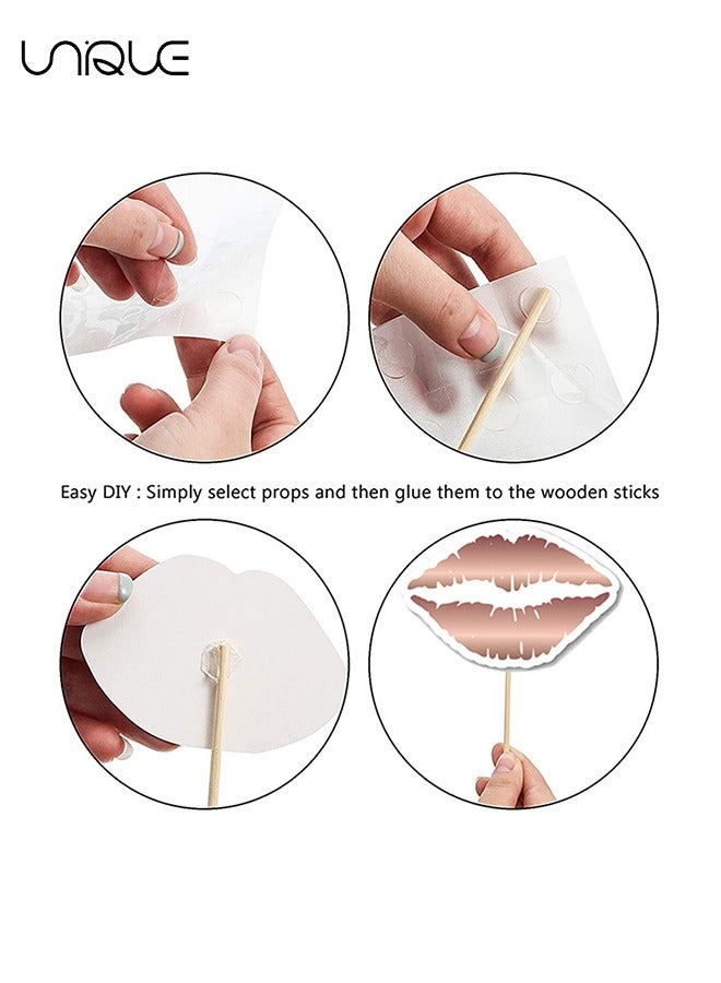 يونيك دعامات كشك تصوير لحفلات الزفاف، 20 قطعة من ديكورات حفلات العازبة باللون الذهبي الوردي، دعامات لحفلات الزفاف، لوازم حفلات الزفاف وحفلات العازبة، العروس لتكون دعامات للصور - Image 5