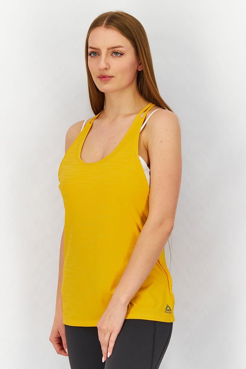 Reebok Women Regular Fit Training Tank Top, Gold - Image 2