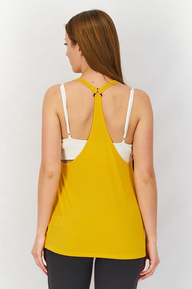 Reebok Women Regular Fit Training Tank Top, Gold - Image 4